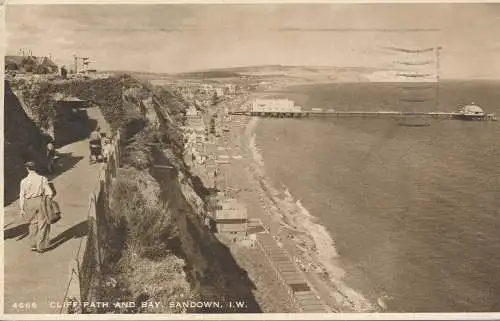 PC71298 Cliff Path and Bay. Sandown. I.W. Nigh. Nr. 4666. 1951