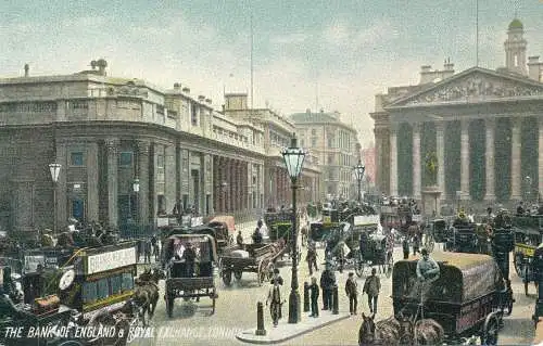 PC68412 Die Bank of England und Royal Exchange. London. P.P. und P