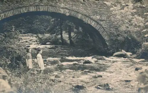 PC71116 Alte Postkarte. Brücke über den Fluss