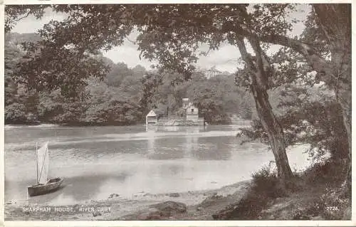 PC71420 Sharpham House. River Dart. Valentinstag. Carbon. Nr. 7726. 1937