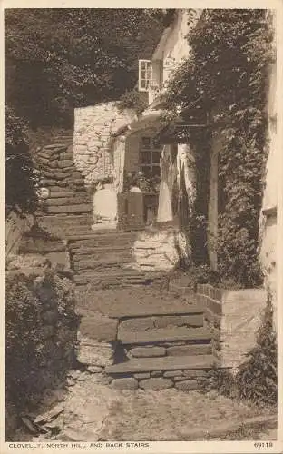 PC71320 Clovelly. North Hill und hintere Treppe. Photochrom. Nr. 69118