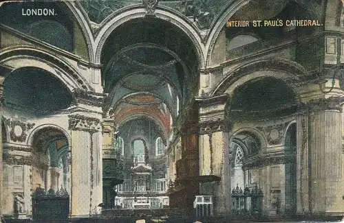 PC71882 London. Innenraum St. Pauls Kathedrale. Herzoglich. 1905