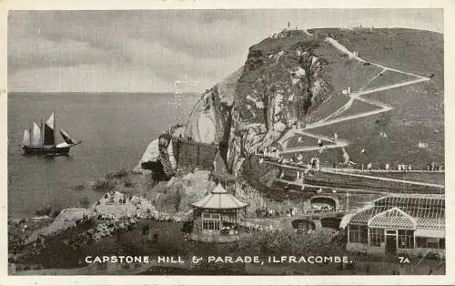 PC67600 Capstone Hill und Parade. Ilfracombe. 1949