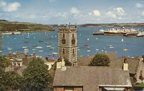 PC70919 Die Pfarrkirche und der Hafen. Falmouth. Nr. PT558. 1965