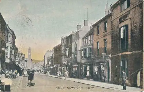 PC69981 High Street Newport. I.O.W. National. 1907