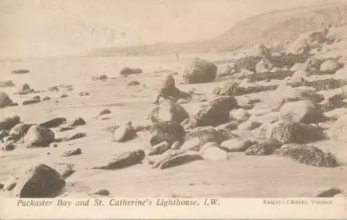 PC70024 Puckaster Bay und St. Catherines Leuchtturm. I. W. Knight. 1913