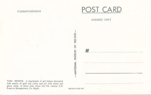 PC71748 Postkarte. Tara Brosche. Nationalmuseum von Irland