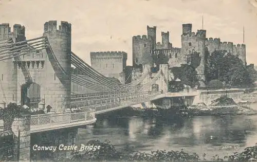 PC70185 Conway Castle Bridge. A.E.V. 1915