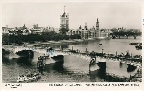 PC67499 Die Häuser des Parlaments. Westminster Abbey und Lambeth Bridge. Eine Aussicht.