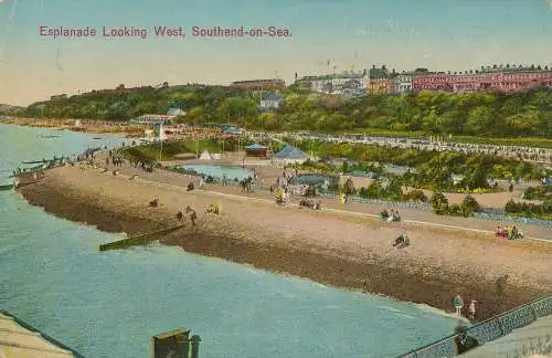 PC71392 Esplanade nach Westen. Southend on Sea. 1928