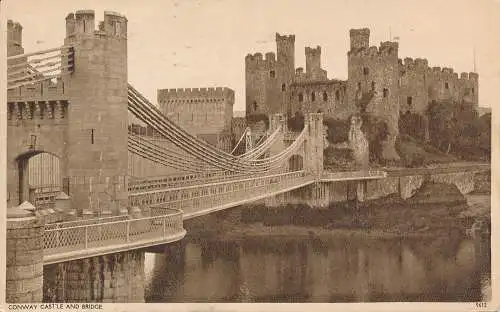 PC72051 Conway Castle und Brücke. 1951