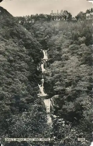 PC71938 Devils Bridge Falls and Hotel. Nr. 15595. RP. 1966