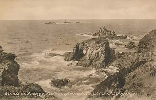 PC68488 Landende. Bewaffneter Ritter und Langschiffe von Enys Dodnan. Frith. Nr. 27724