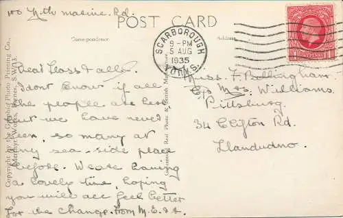 PC70556 The Spa und South Sands. Scarborough. Nr. 517. RP. 1935