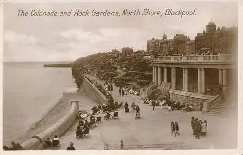 PC71024 Die Kolonade und die Felsengärten. North Shore. Blackpool. RP. 1930