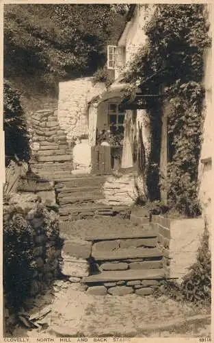 PC68580 Clovelly. North Hill und hintere Treppe. Photochrom. Nr. 69118