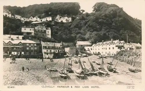 PC72081 Clovelly Harbour and Red Lion Hotel. Frith. Nr. 83481