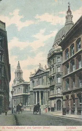 PC69525 St. Pauls Cathedral und Cannon Street. London. 1907