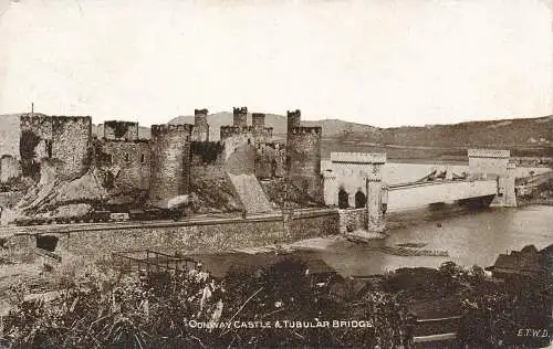 PC71905 Conway Castle und Rohrbrücke. 1912