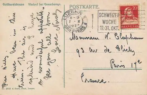 PC68726 Gotthardstraße. Viadukt bei Goeschenen. E. Goetz. Nr. 4812. 1925