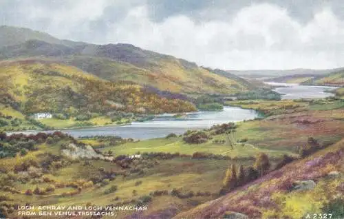 PC69830 Loch Achray und Loch Vennachar von Ben Venue. Trossachs. Valentinstag. Kunst