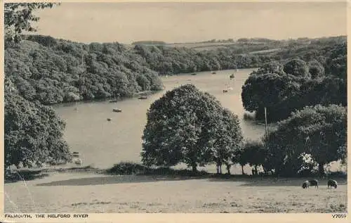 PC69684 Falmouth. Der Helford River. Photochrom. Nr. V7069. 1957