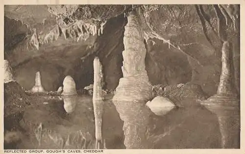 PC70610 reflektierte Gruppe. Goughs Caves. Cheddar. William Gough