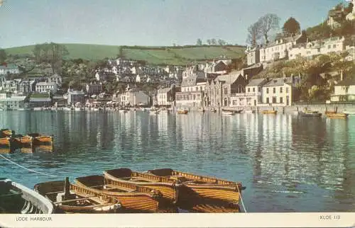 PC70585 Looe Harbour. Jarrold. RP. 1960