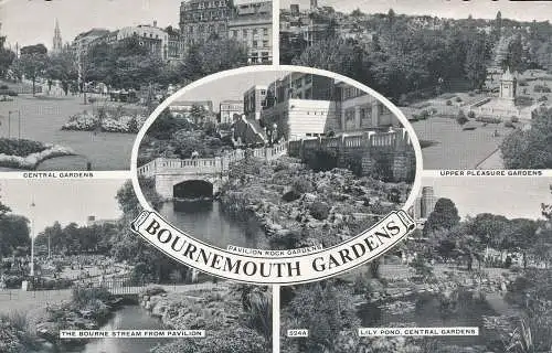 PC72256 Bournemouth Gardens. Multi-View. 1960