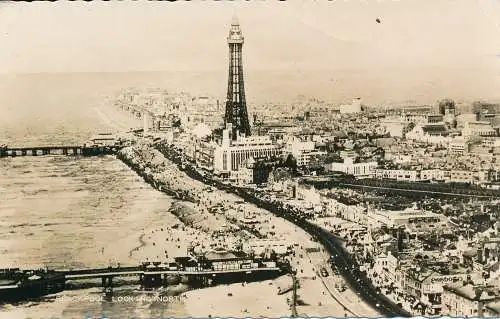 PC68778 Blackpool mit Blick nach Norden. Valentinstag. RP. 1958