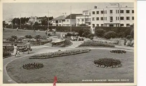 PC73186 Marine Gardens. Bognor Regis. Nr. 127. 1954