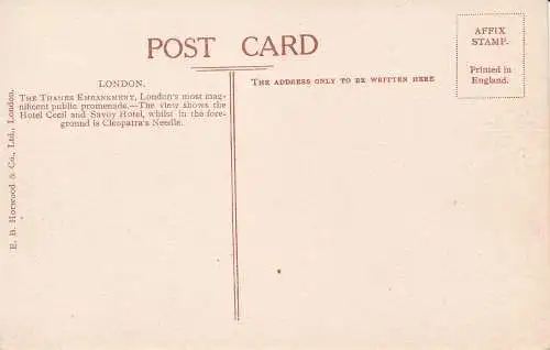 PC68749 The Themse Dammment. London. E.B. Horwood