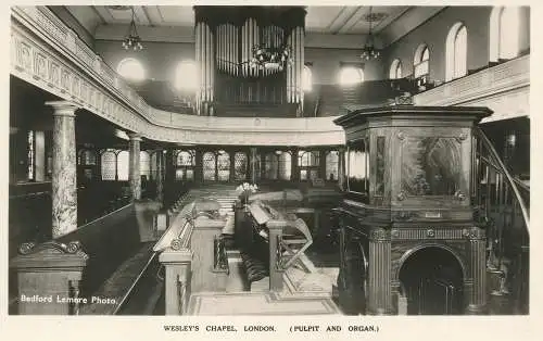 PC72642 Wesleys Kapelle. London. Kanzel und Orgel. RP