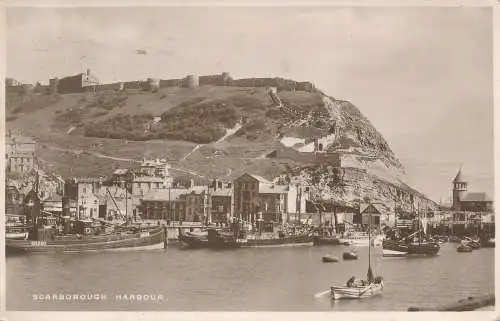 PC72155 Scarborough Harbour. Pelham. RP. 1929