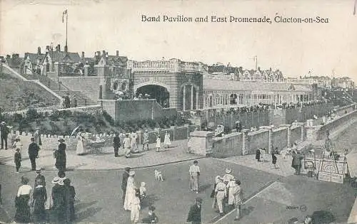 PC70647 Bandpavillon und Ostpromenade. Clacton auf See. Valentinstag. 1930