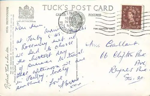 PC73070 Tenby aus dem Hafen. Tuck. RP. 1954