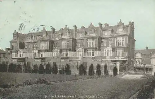 PC73381 Queens Park Mansions. Paignton. Zierlich. 1905