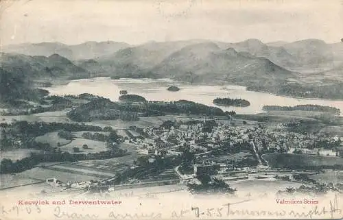 PC72251 Keswick und Derwentwater. Valentinstag. 1903