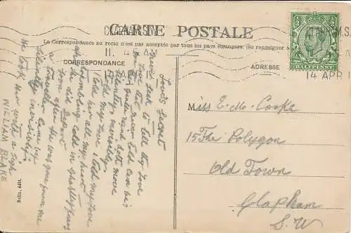 PC72706 alte Postkarte. Frau mit großem Hut. 1913