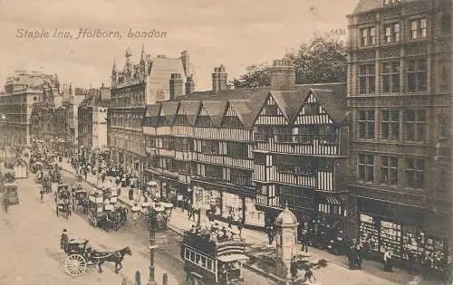 PC73521 Staple Inn. Holborn. London. Valentinstag. 1909