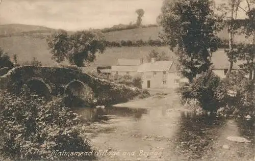 PC72772 Malmsmead Dorf und Brücke. Frith