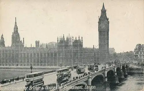 PC73929 Westminster Bridge und Houses of Parliament. London. Der Klassiker