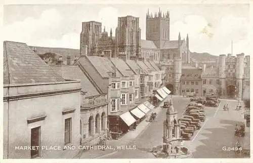 PC73967 Marktplatz und Kathedrale. Wells. Valentinstag. Foto braun. Nr. G.8494