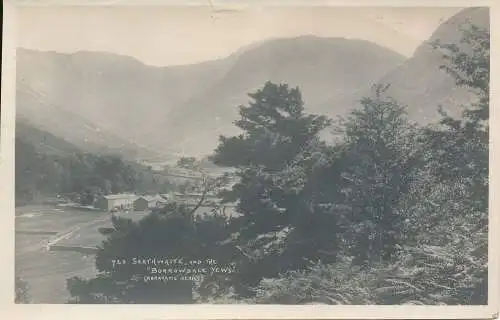 PC72433 Seathwaite und die Borrowdale Yews. Abraham. Nr. 723. RP. 1924