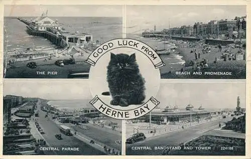 PC72293 Viel Glück aus Herne Bay. Multi-View. Valentinstag. Silber. 1959