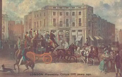 PC72519 London. Piccadilly Circus vor 100 Jahren. Victor Publishing. 1905