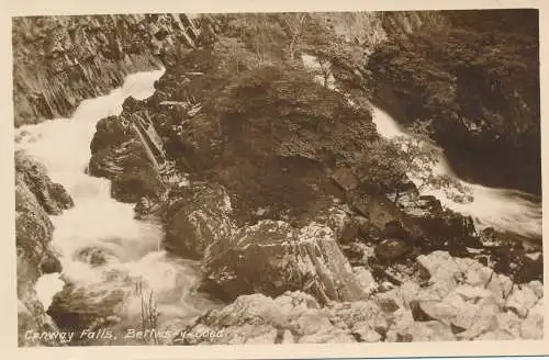 PC72125 Conway Falls. Bettws Y Coed. J. Edwards