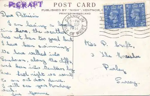 PC72980 Keats Green und Shanklin Head. I.W. Nigh. Nr. 4645. 1951