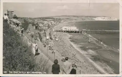 PC74032 The Cliff Path and Bay. Sandown. I.W. Nigh. RP. 1955