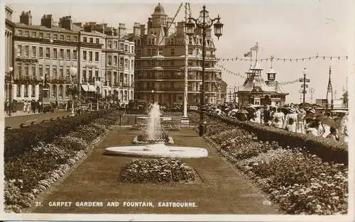 PC73065 Teppichgärten und Brunnen. Eastbourne. Romney. 1939